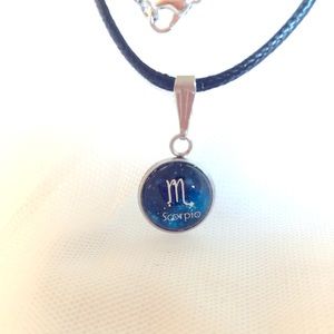 Hand made cord Scorpio necklace lobster clasp